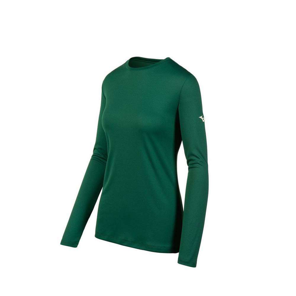 Camisetas Mizuno Long Sleeve Mujer Verde España JWYN-26397